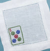 (A) Custom Hand Embroidered Mah Jongg Cocktail Napkins - Set of 4