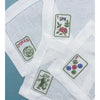 (A) Custom Hand Embroidered Mah Jongg Cocktail Napkins - Set of 4